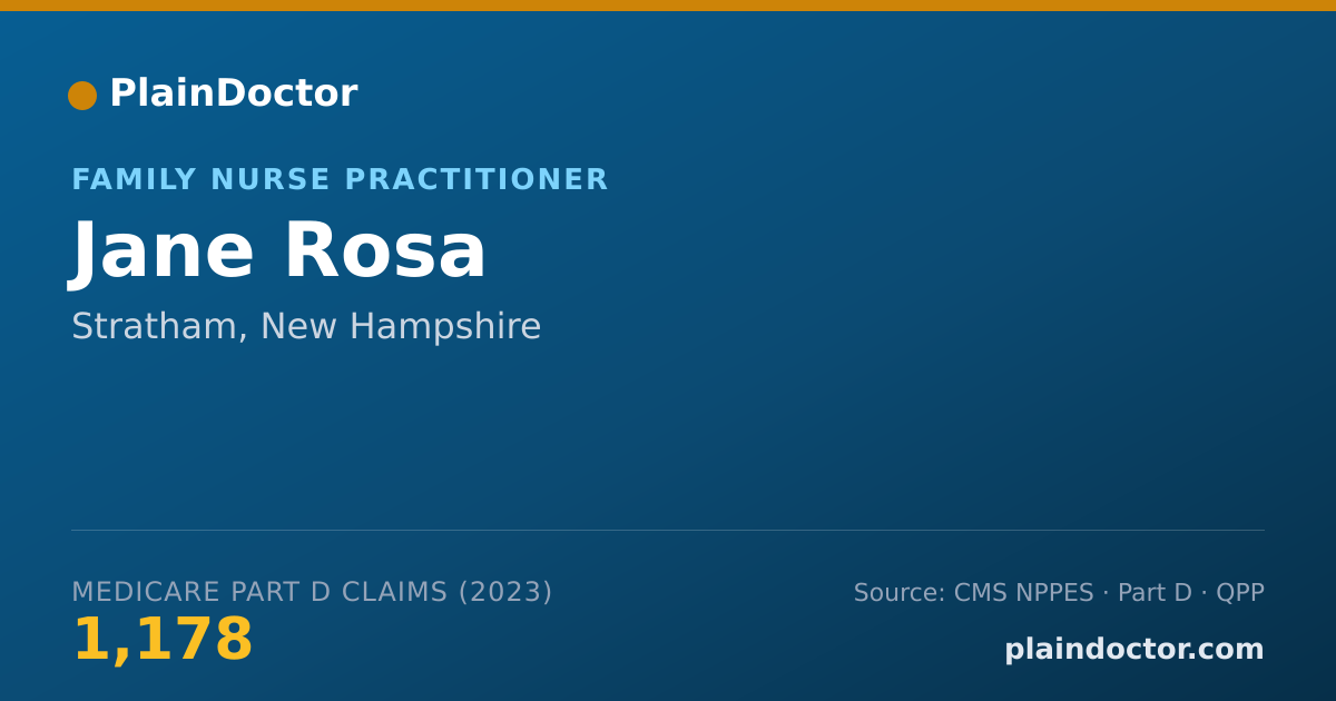 Shareable card for Jane Rosa - Family Nurse Practitioner, Stratham, NH