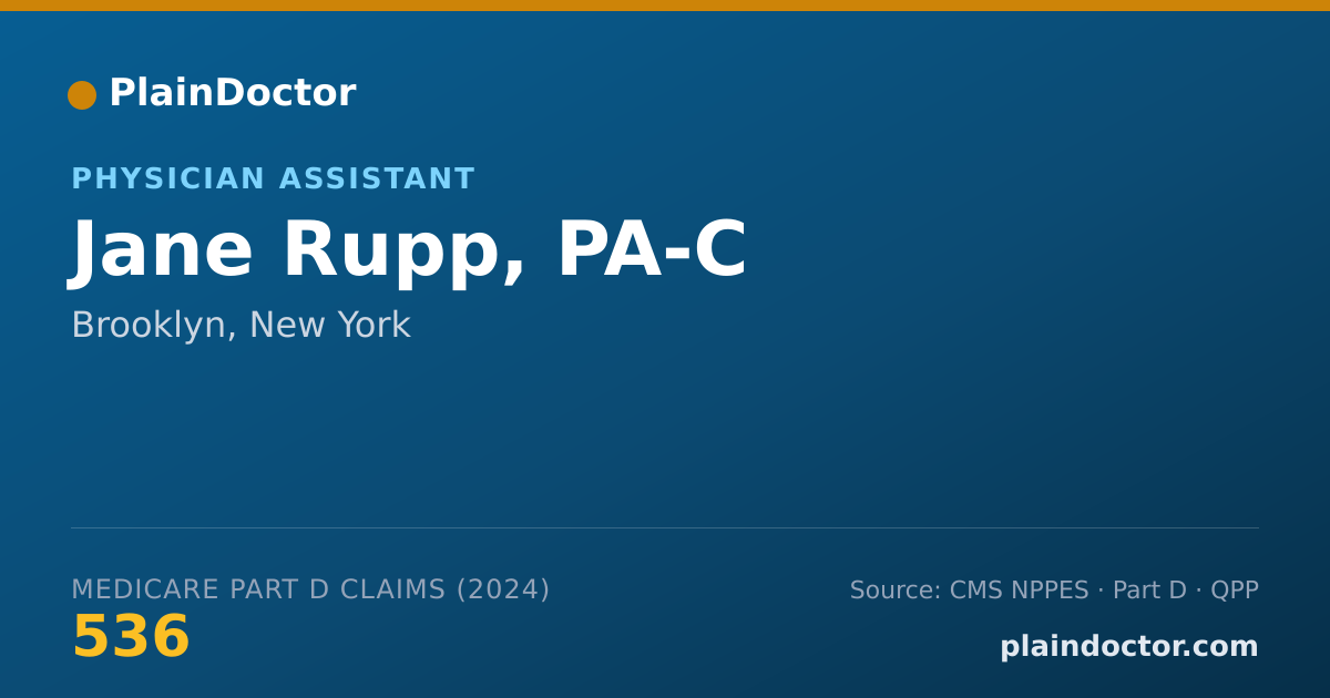 Shareable card for Jane Rupp, PA-C - Physician Assistant, Brooklyn, NY