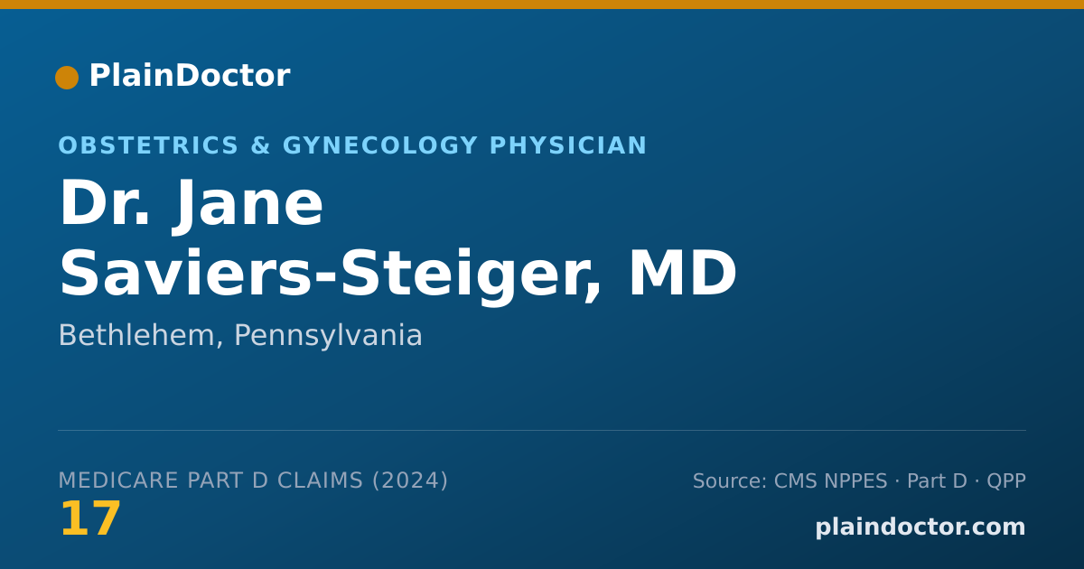 Shareable card for Jane Saviers-Steiger, MD - Obstetrics & Gynecology Physician, Bethlehem, PA