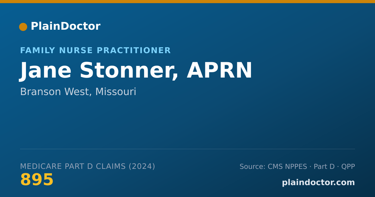 Shareable card for Jane Stonner, APRN - Family Nurse Practitioner, Branson West, MO