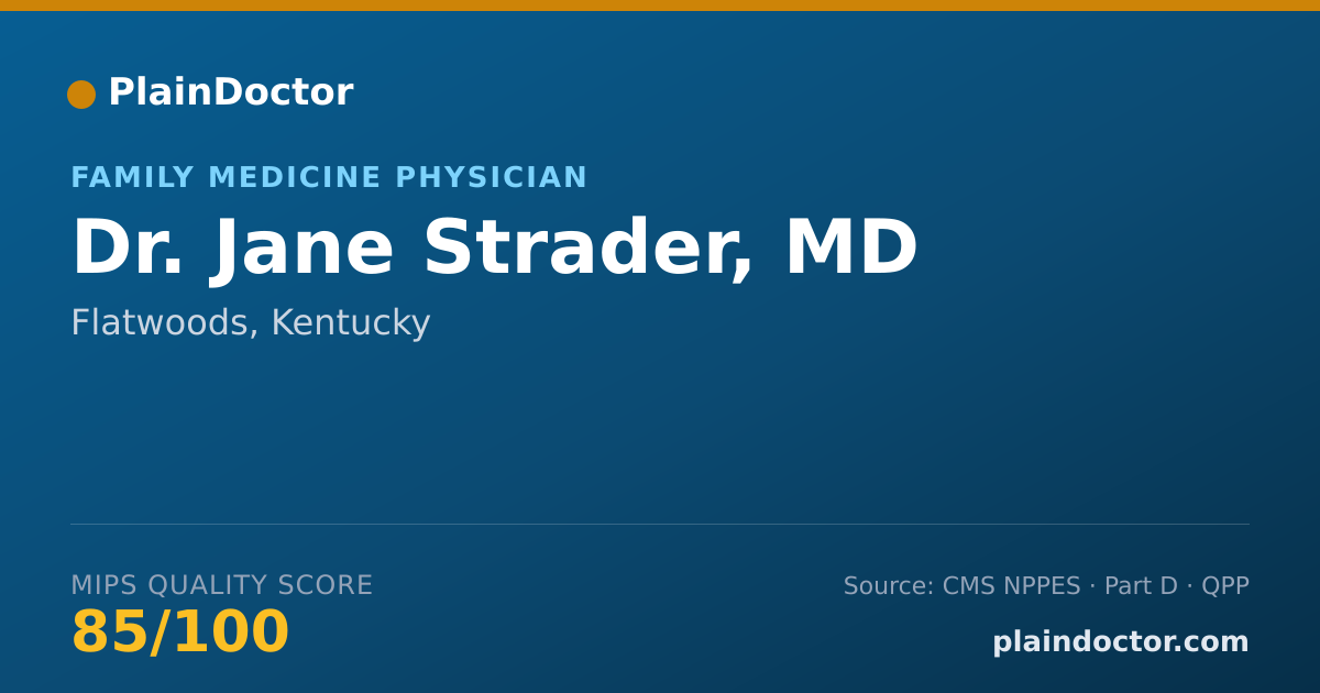 Shareable card for Jane Strader, MD - Family Medicine Physician, Flatwoods, KY