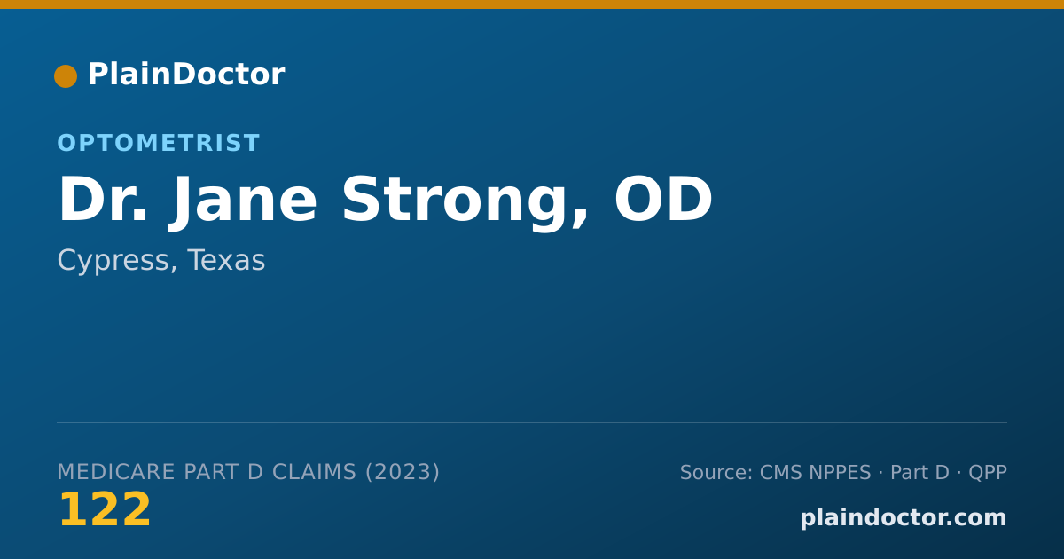 Shareable card for Jane Strong, OD - Optometrist, Cypress, TX