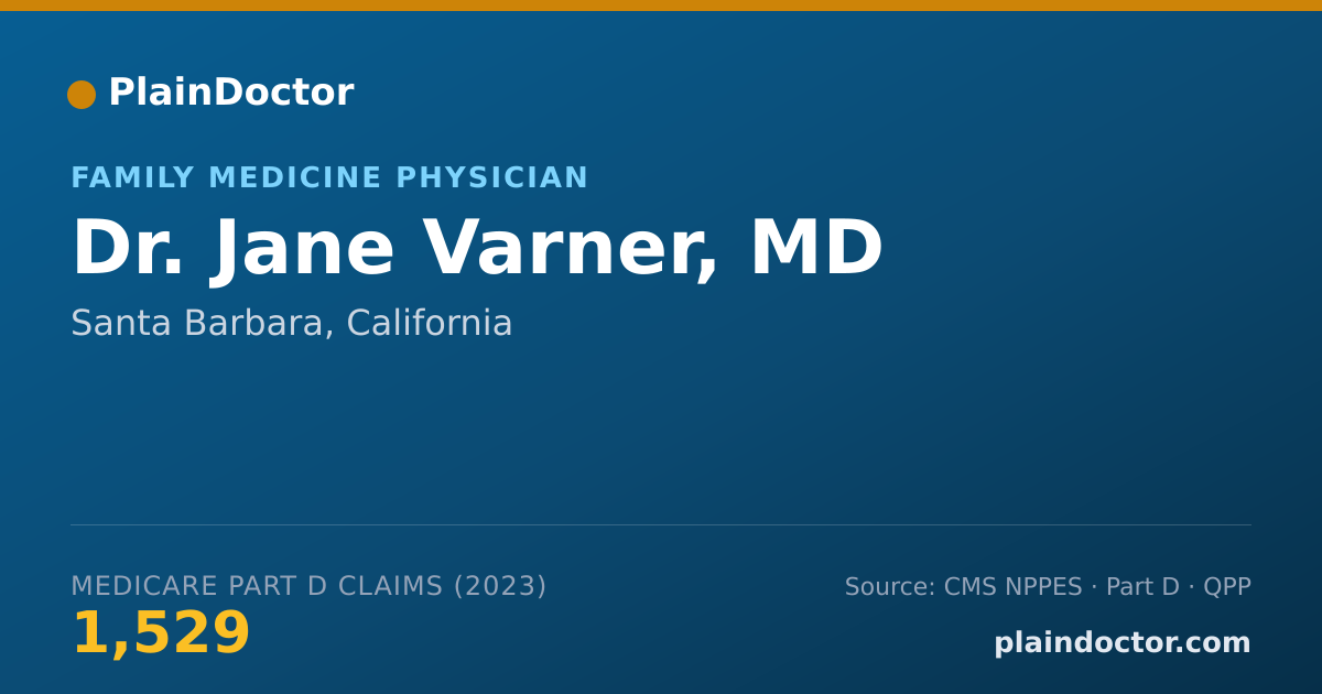 Shareable card for Jane Varner, MD - Family Medicine Physician, Santa Barbara, CA