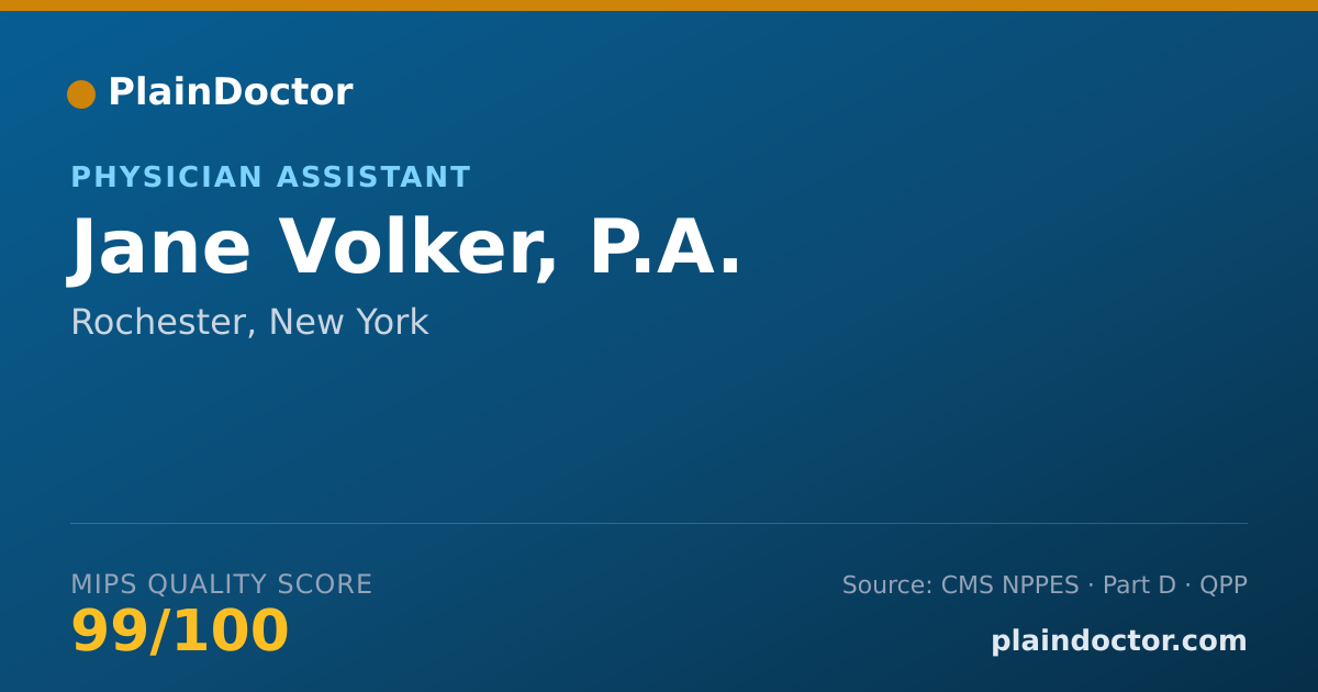 Shareable card for Jane Volker, P.A. - Physician Assistant, Rochester, NY