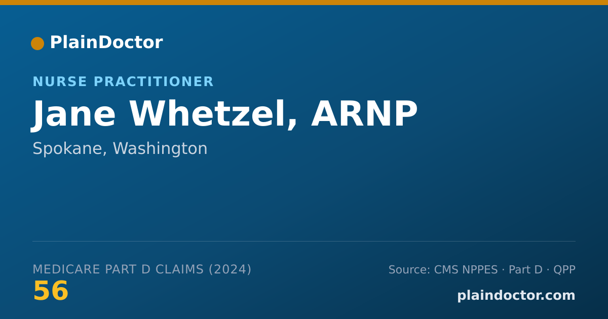 Shareable card for Jane Whetzel, ARNP - Nurse Practitioner, Spokane, WA