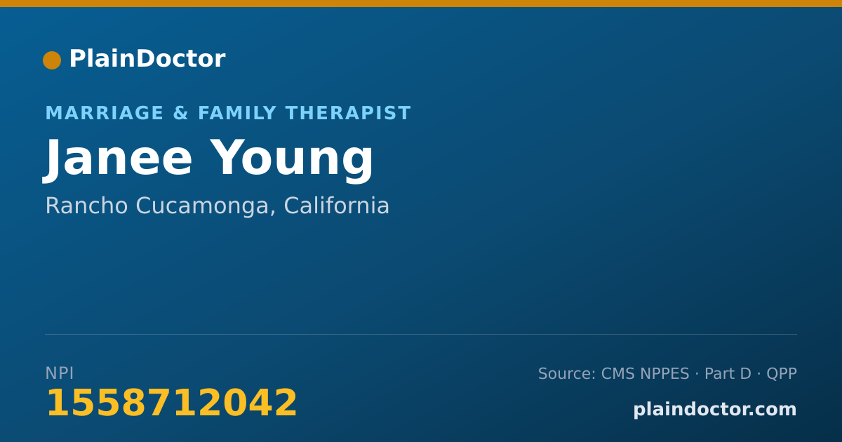 Shareable card for Janee Young - Marriage & Family Therapist, Rancho Cucamonga, CA