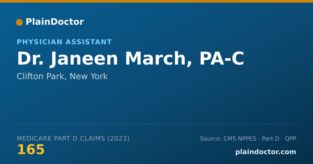 Shareable card for Janeen March, PA-C - Physician Assistant, Clifton Park, NY
