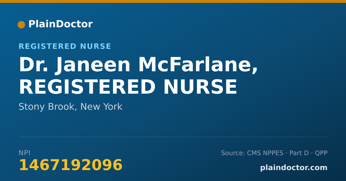 Shareable card for Janeen McFarlane, REGISTERED NURSE - Registered Nurse, Stony Brook, NY