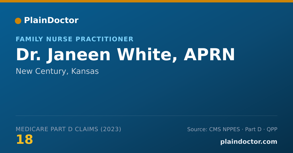 Shareable card for Janeen White, APRN - Family Nurse Practitioner, New Century, KS
