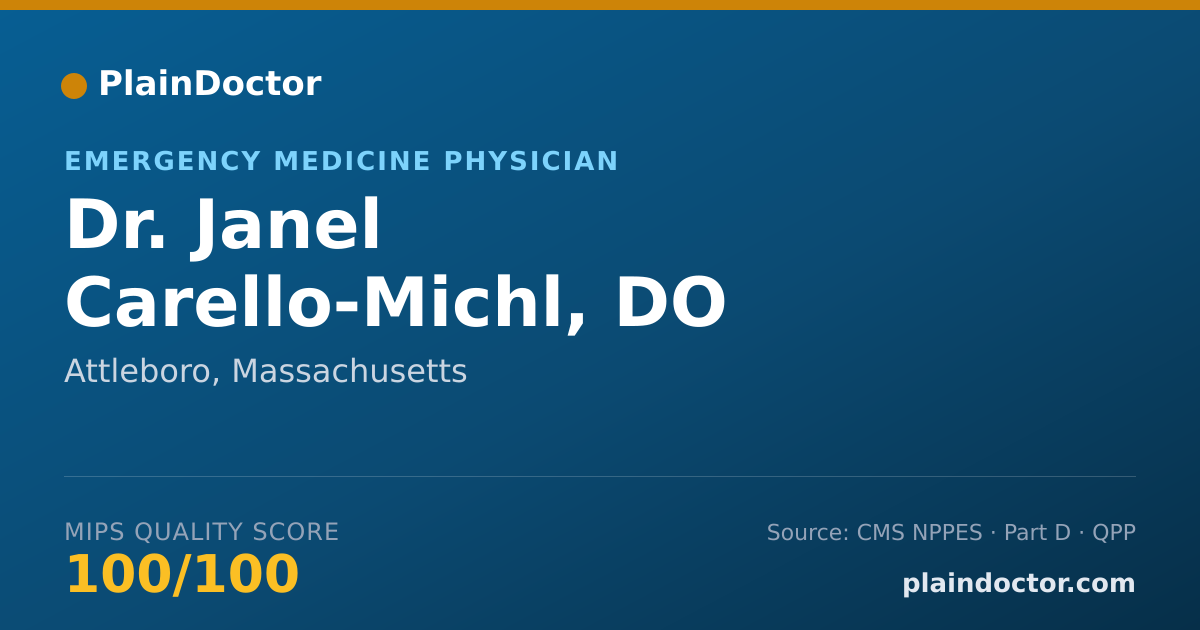 Shareable card for Janel Carello-Michl, DO - Emergency Medicine Physician, Attleboro, MA