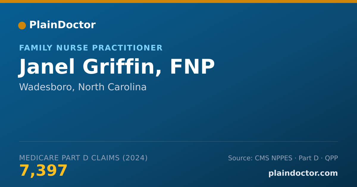 Shareable card for Janel Griffin, FNP - Nurse Practitioner, Wadesboro, NC