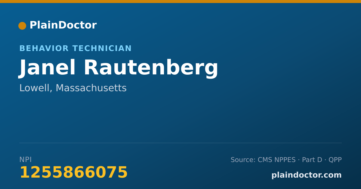 Shareable card for Janel Rautenberg - Behavior Technician, Lowell, MA