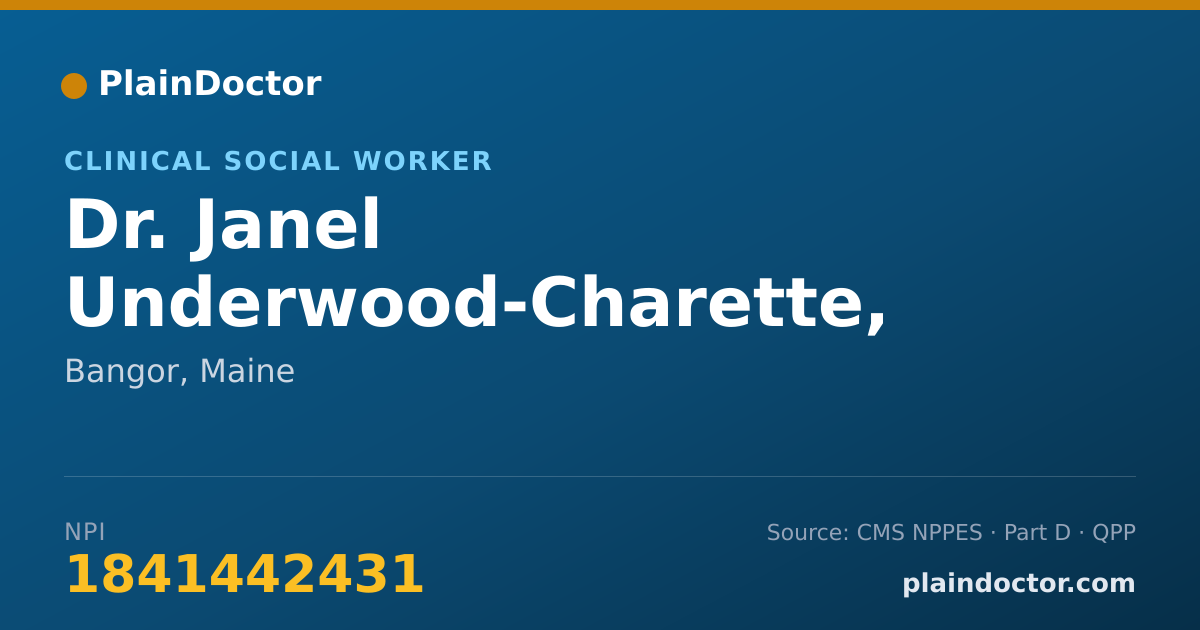 Shareable card for Janel Underwood-Charette, LCSW - Clinical Social Worker, Bangor, ME