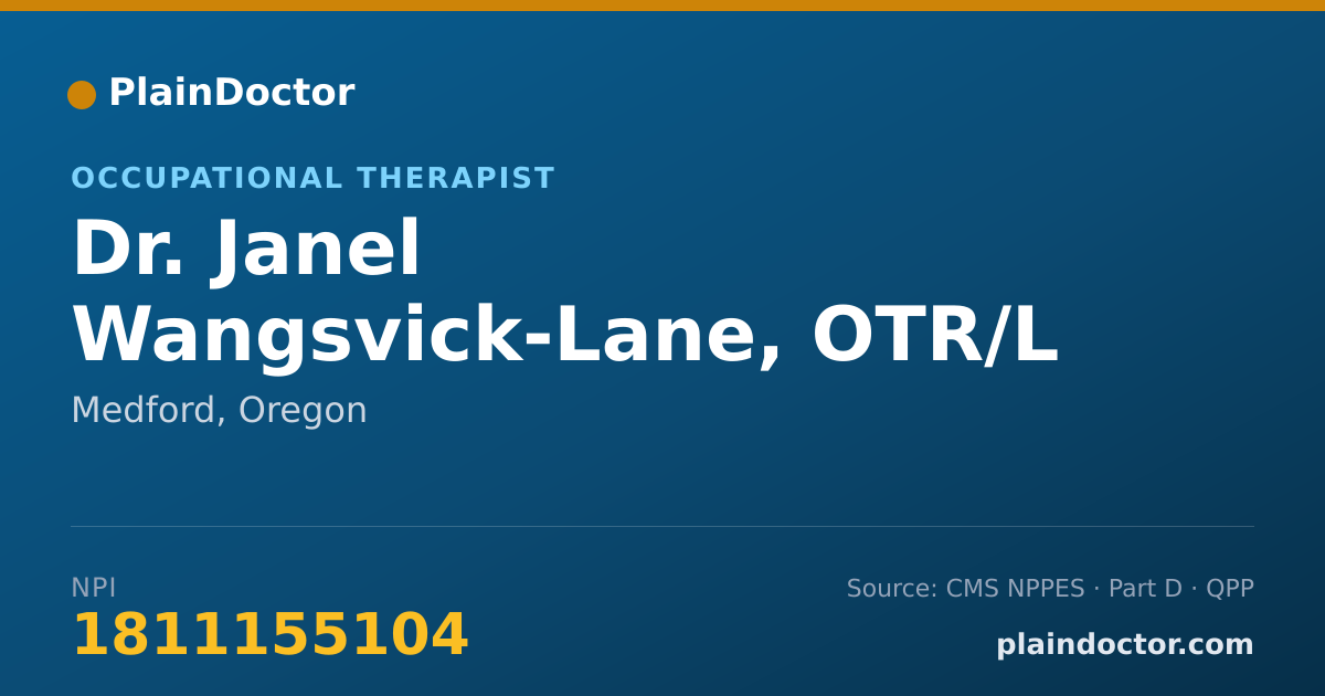 Shareable card for Janel Wangsvick-Lane, OTR/L - Occupational Therapist, Medford, OR
