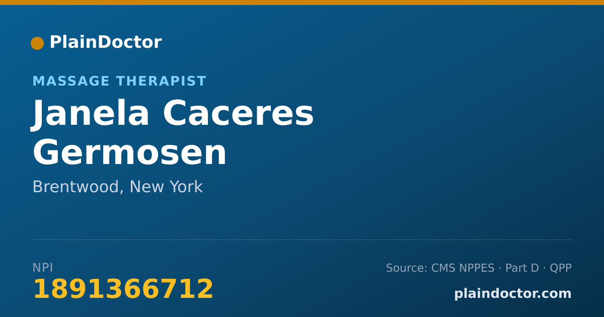 Shareable card for Janela Caceres Germosen - Massage Therapist, Brentwood, NY