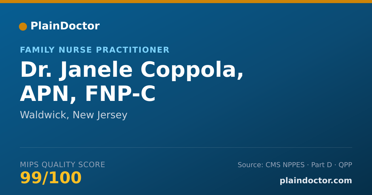 Shareable card for Janele Coppola, APN, FNP-C - Family Nurse Practitioner, Waldwick, NJ