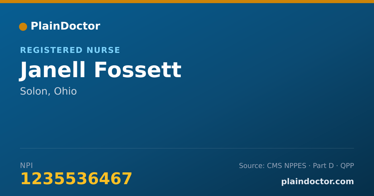 Shareable card for Janell Fossett - Registered Nurse, Solon, OH