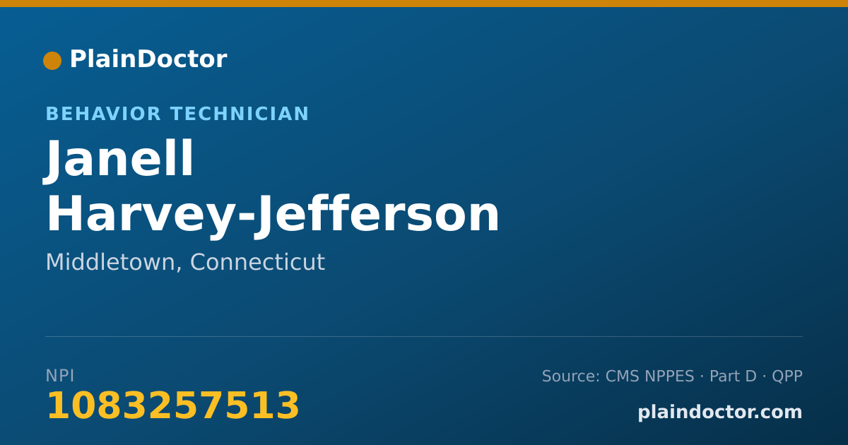 Shareable card for Janell Harvey-Jefferson - Behavior Technician, Middletown, CT