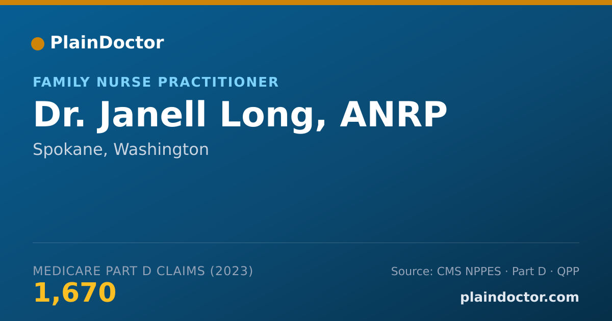 Shareable card for Janell Long, ANRP - Family Nurse Practitioner, Spokane, WA