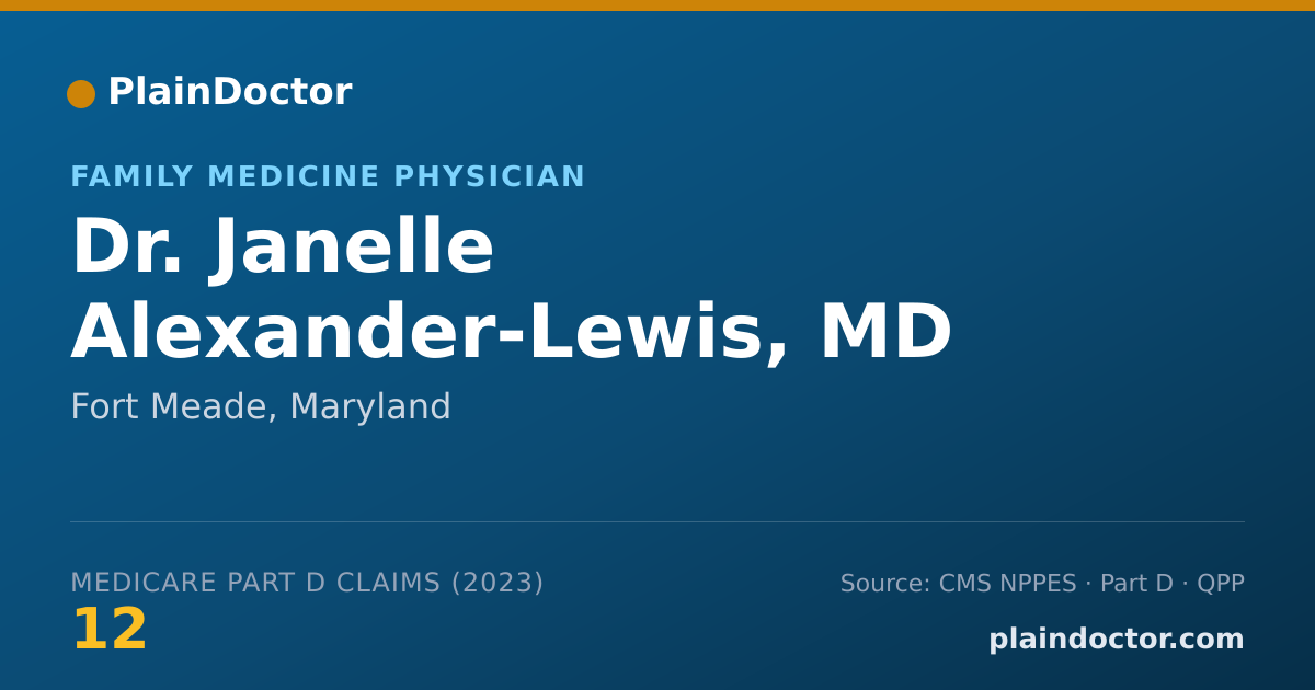 Shareable card for Janelle Alexander-Lewis, MD - Family Medicine Physician, Fort Meade, MD