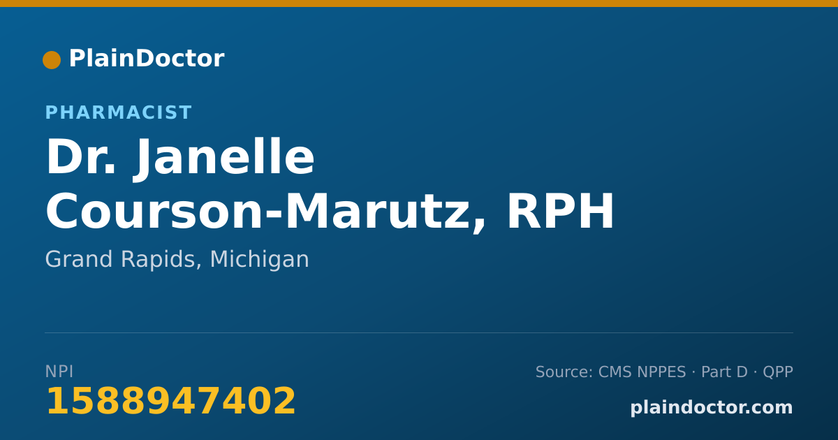 Shareable card for Janelle Courson-Marutz, RPH - Pharmacist, Grand Rapids, MI