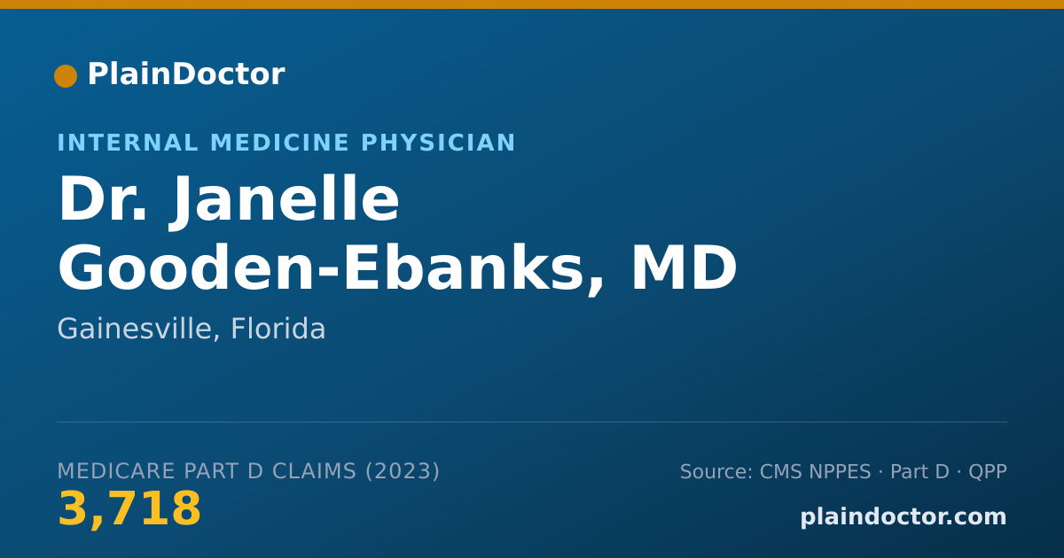 Shareable card for Janelle Gooden-Ebanks, MD - Internal Medicine Physician, Gainesville, FL