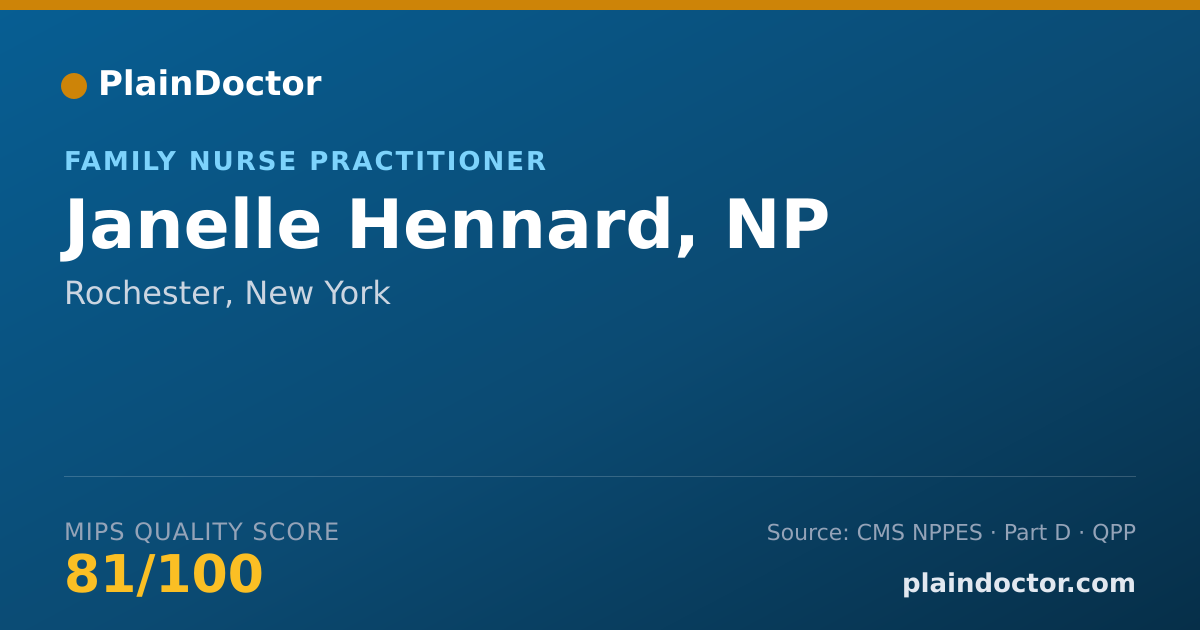 Shareable card for Janelle Hennard, NP - Family Nurse Practitioner, Rochester, NY
