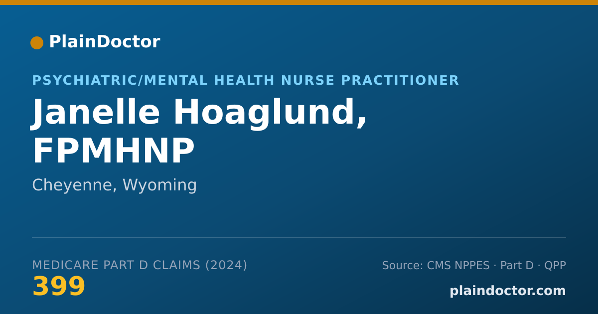 Shareable card for Janelle Hoaglund, FPMHNP - Psychiatric/Mental Health Nurse Practitioner, Cheyenne, WY