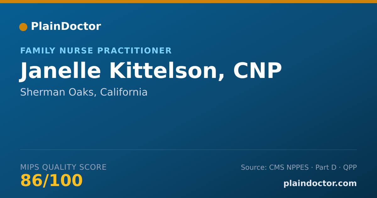 Shareable card for Janelle Kittelson, CNP - Family Nurse Practitioner, Sherman Oaks, CA