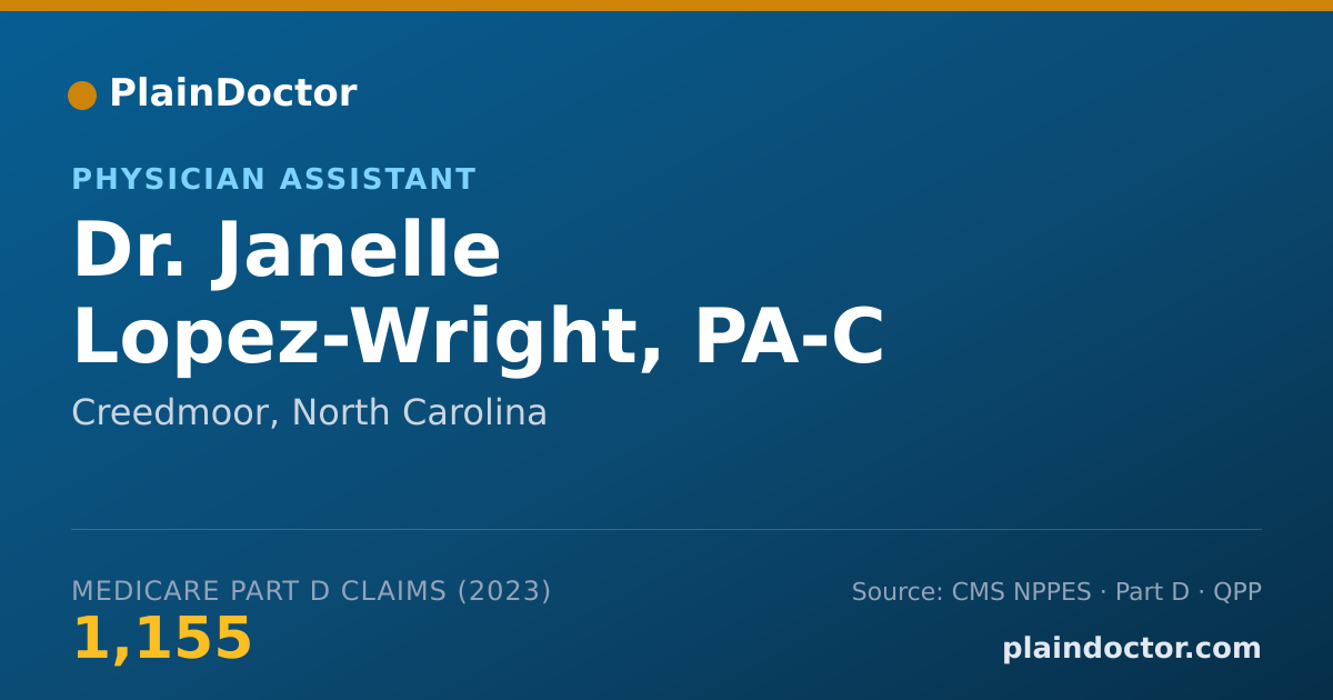 Shareable card for Janelle Lopez-Wright, PA-C - Physician Assistant, Creedmoor, NC