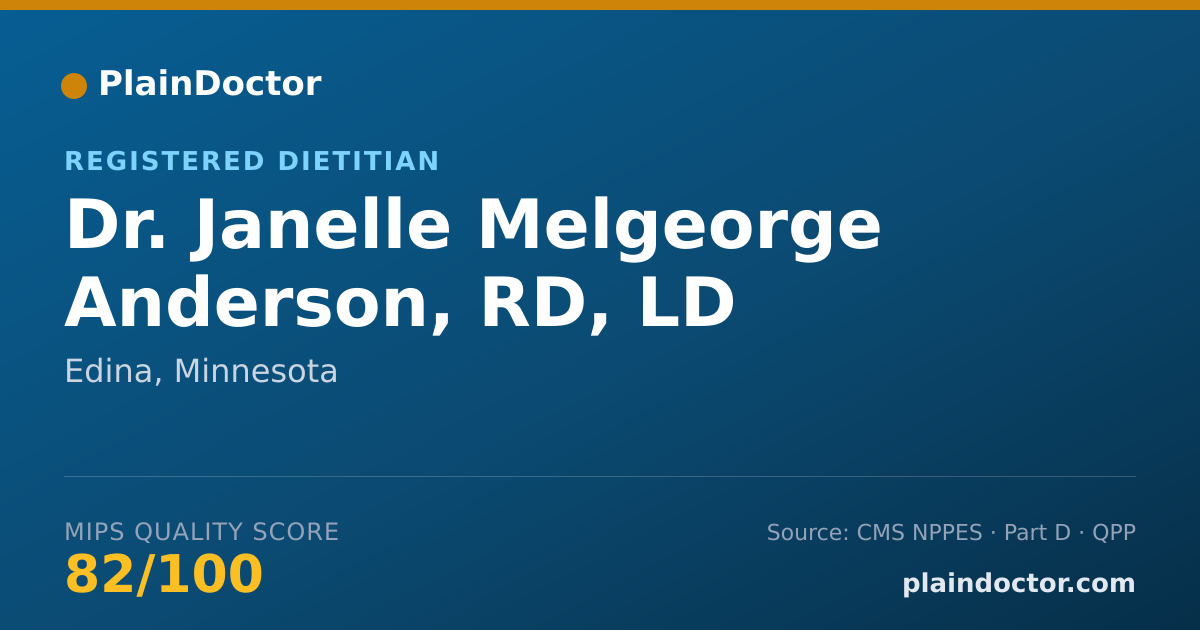 Shareable card for Janelle Melgeorge Anderson, RD, LD - Registered Dietitian, Edina, MN
