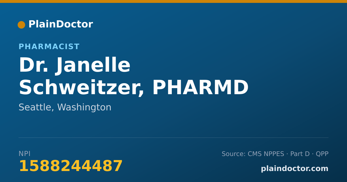 Shareable card for Janelle Schweitzer, PHARMD - Pharmacist, Seattle, WA