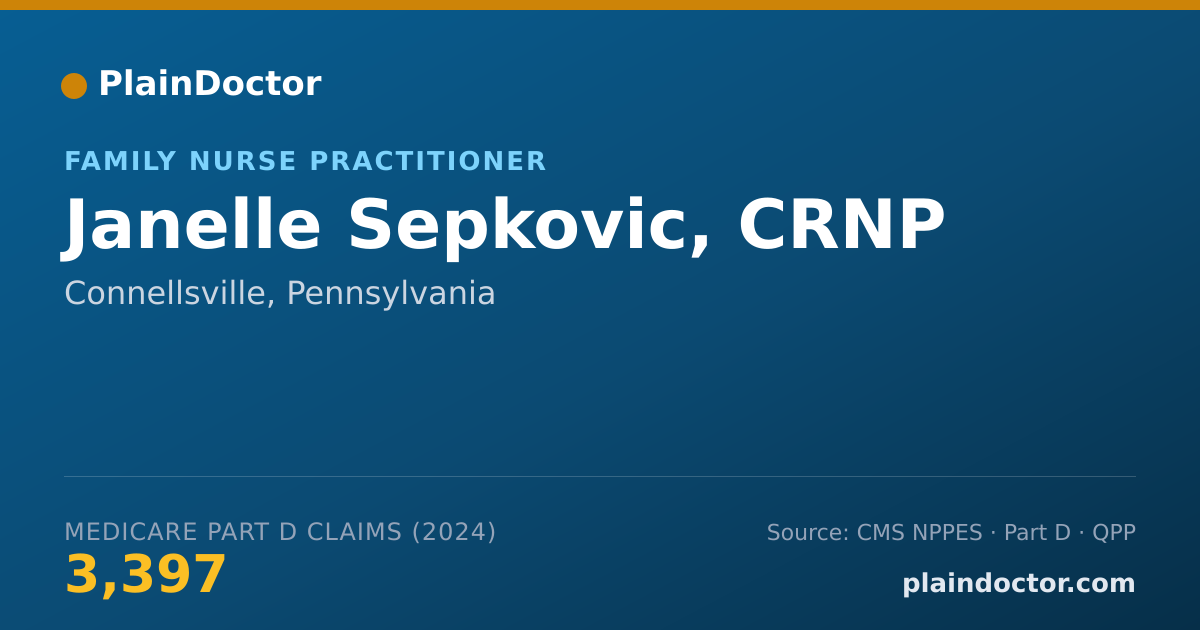 Shareable card for Janelle Sepkovic, CRNP - Family Nurse Practitioner, Connellsville, PA