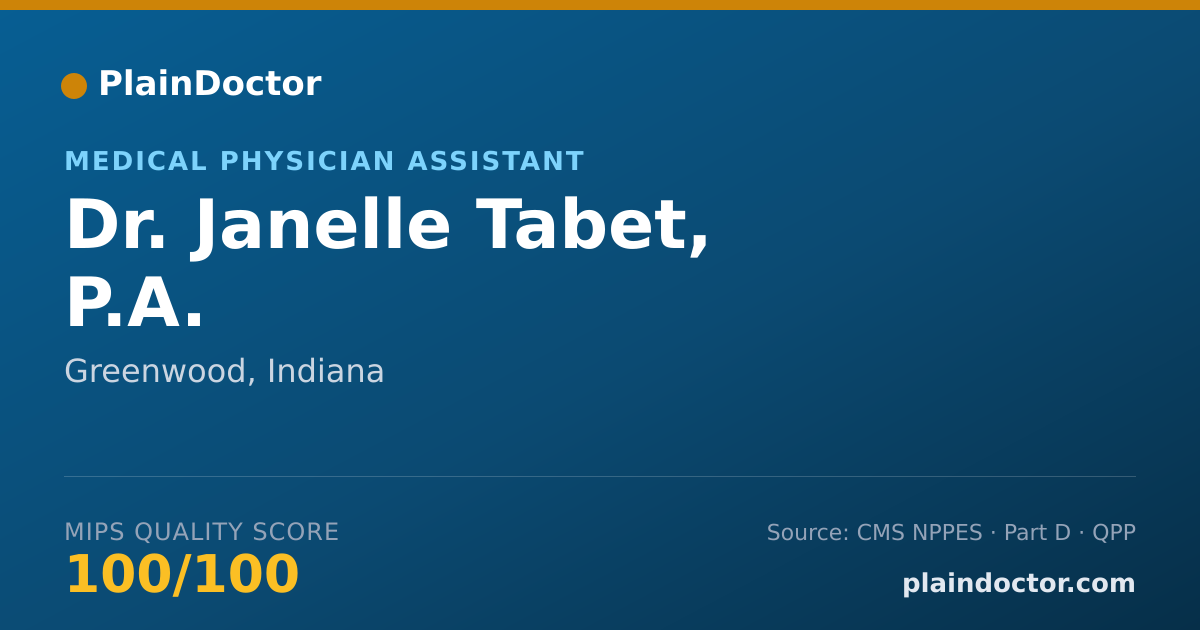 Shareable card for Janelle Tabet, P.A. - Medical Physician Assistant, Greenwood, IN