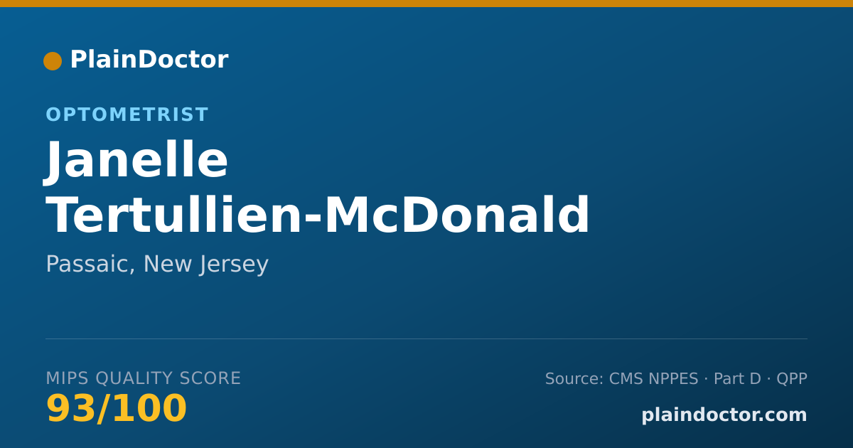 Shareable card for Janelle Tertullien-McDonald - Optometrist, Passaic, NJ