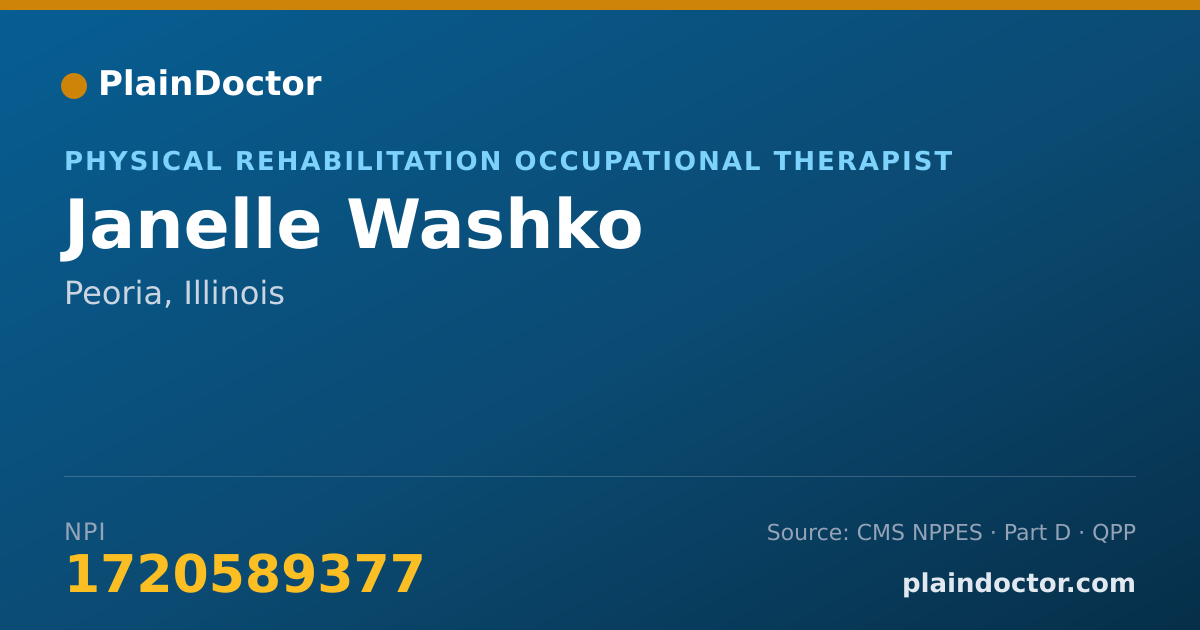 Shareable card for Janelle Washko - Physical Rehabilitation Occupational Therapist, Peoria, IL