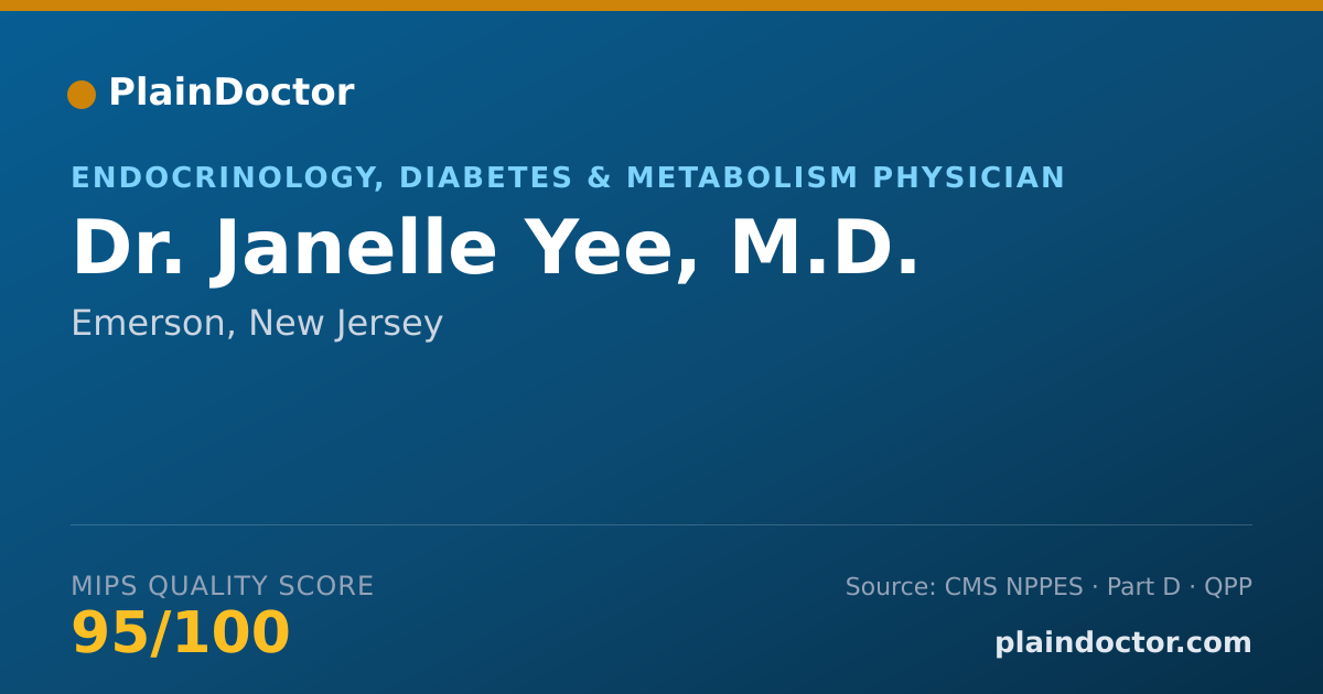 Shareable card for Janelle Yee, M.D. - Endocrinology, Diabetes & Metabolism Physician, Emerson, NJ