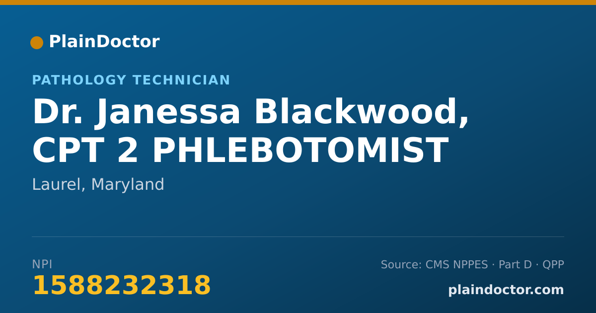 Shareable card for Janessa Blackwood, CPT 2 PHLEBOTOMIST - Pathology Technician, Laurel, MD