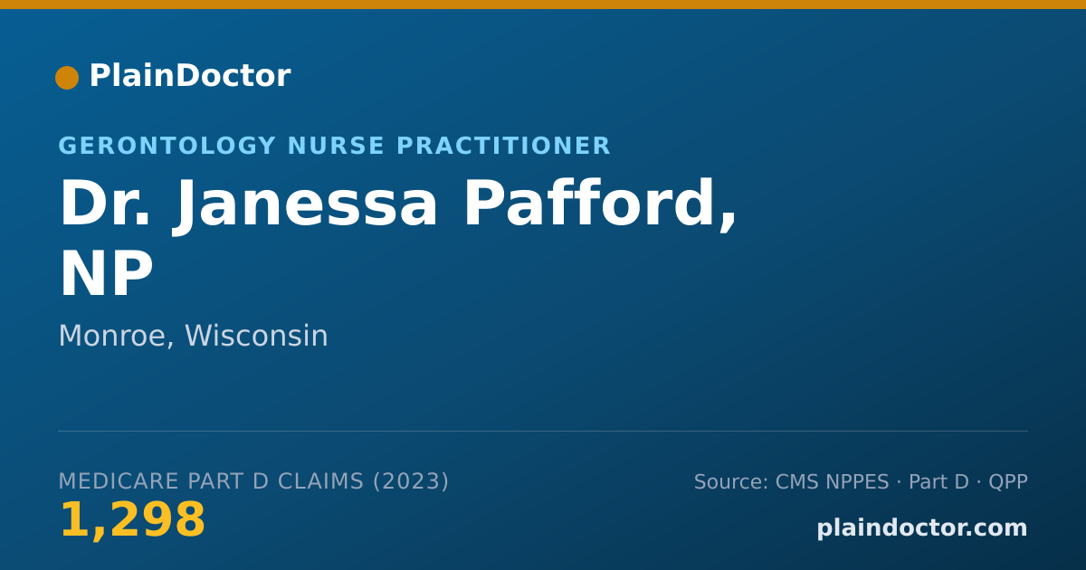Shareable card for Janessa Pafford, NP - Gerontology Nurse Practitioner, Monroe, WI