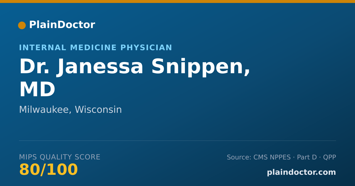 Shareable card for Janessa Snippen, MD - Internal Medicine Physician, Milwaukee, WI