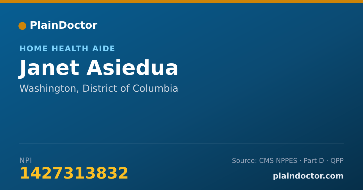 Shareable card for Janet Asiedua - Home Health Aide, Washington, DC