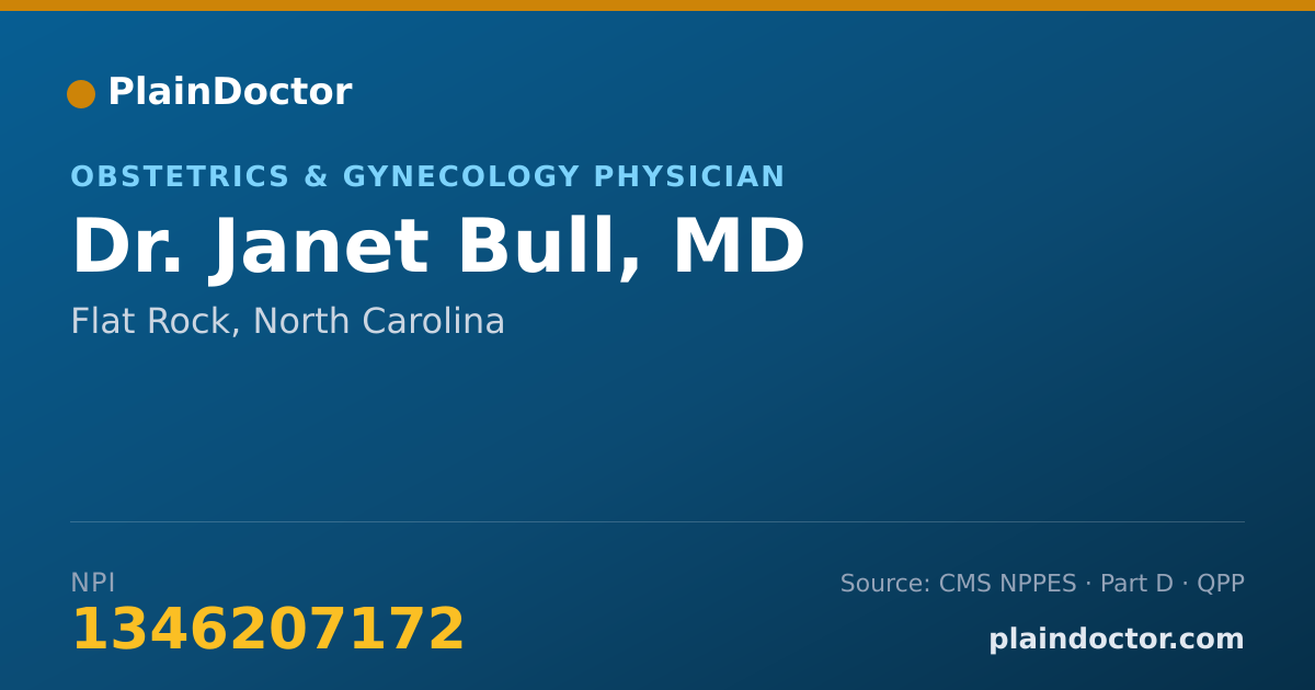 Shareable card for Janet Bull, MD - Obstetrics & Gynecology Physician, Flat Rock, NC