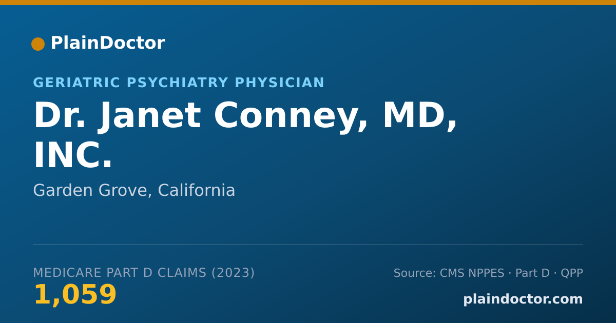 Shareable card for Janet Conney, MD, INC. - Geriatric Psychiatry Physician, Garden Grove, CA