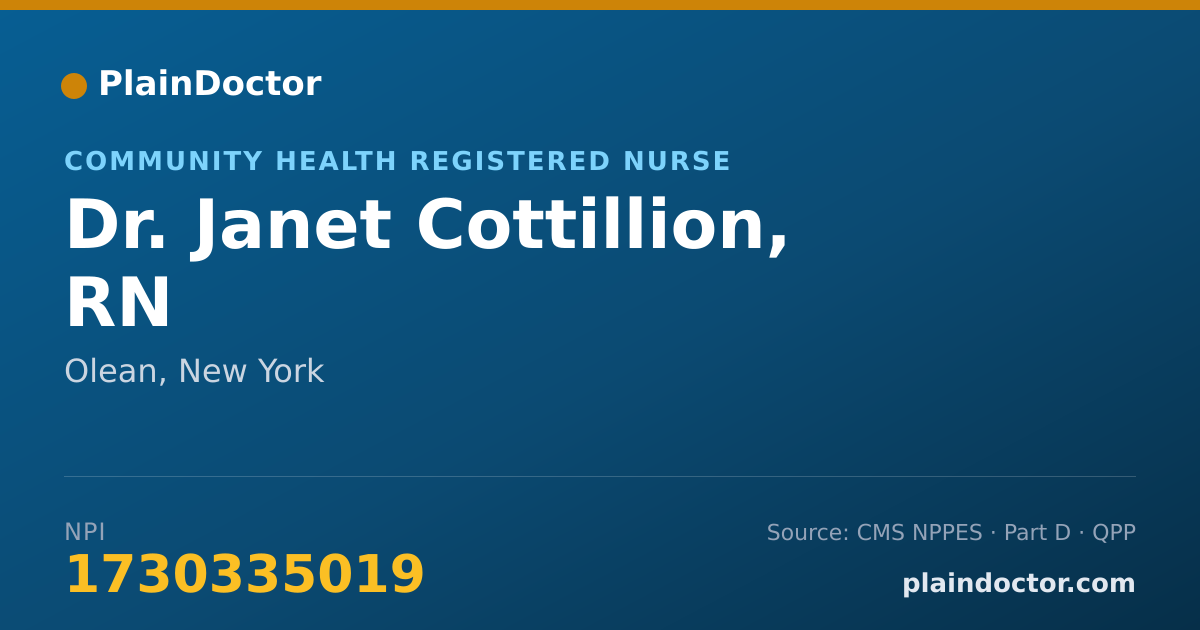 Shareable card for Janet Cottillion, RN - Community Health Registered Nurse, Olean, NY