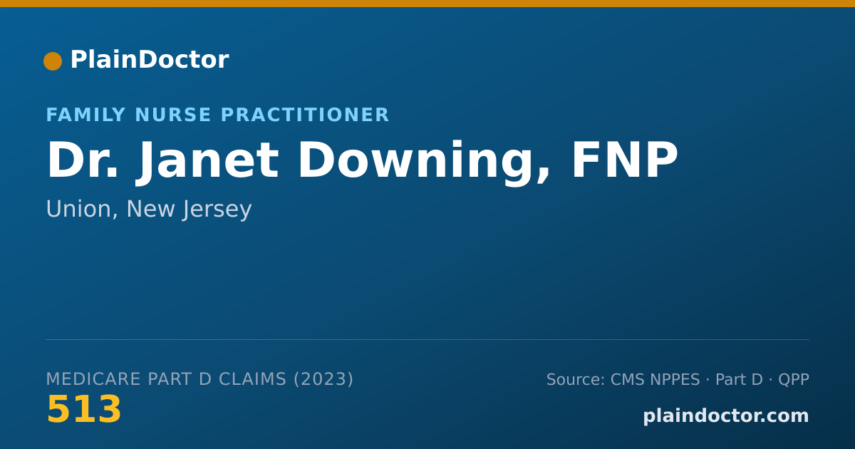Shareable card for Janet Downing, FNP - Family Nurse Practitioner, Union, NJ