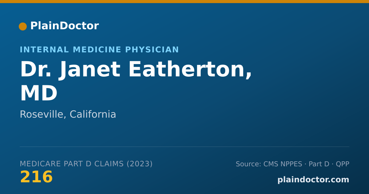 Shareable card for Janet Eatherton, MD - Internal Medicine Physician, Roseville, CA