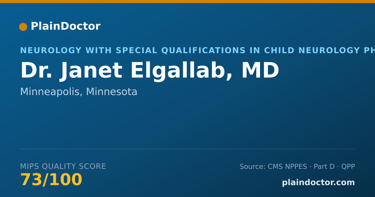 Shareable card for Janet Elgallab, MD - Neurology with Special Qualifications in Child Neurology Physician, Minneapolis, MN