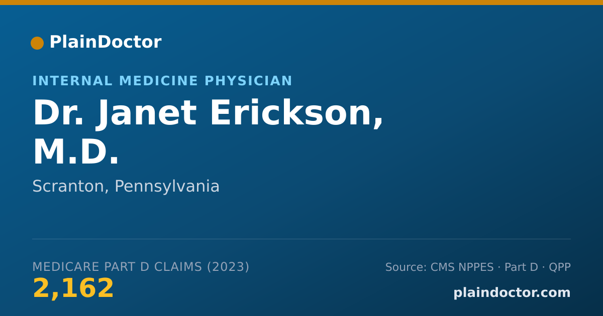 Shareable card for Janet Erickson, M.D. - Internal Medicine Physician, Scranton, PA