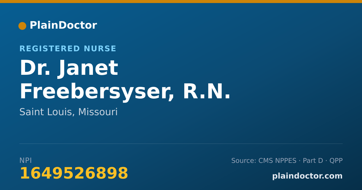 Shareable card for Janet Freebersyser, R.N. - Registered Nurse, Saint Louis, MO