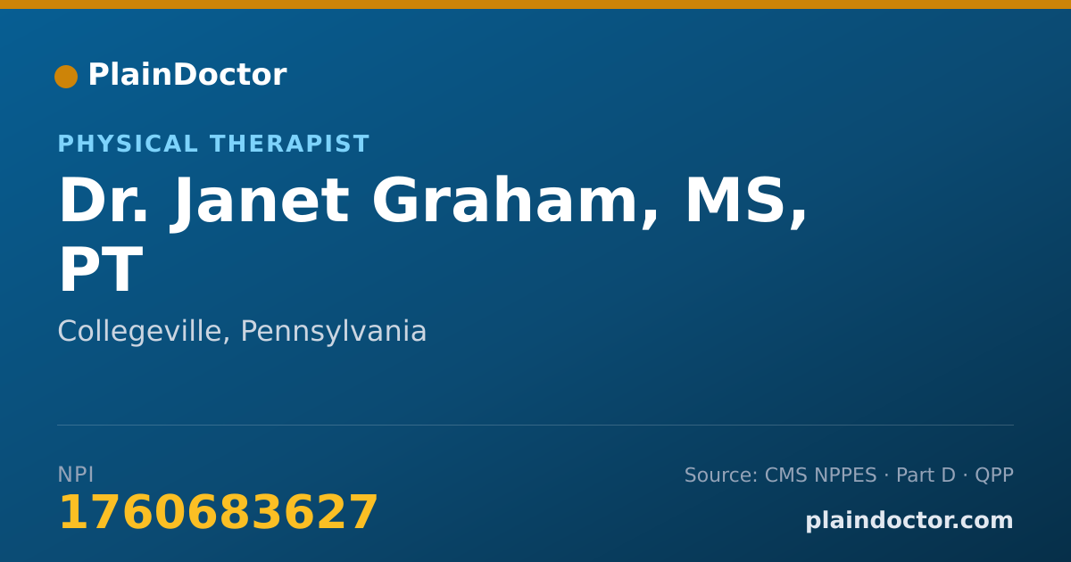 Shareable card for Janet Graham, MS, PT - Physical Therapist, Collegeville, PA